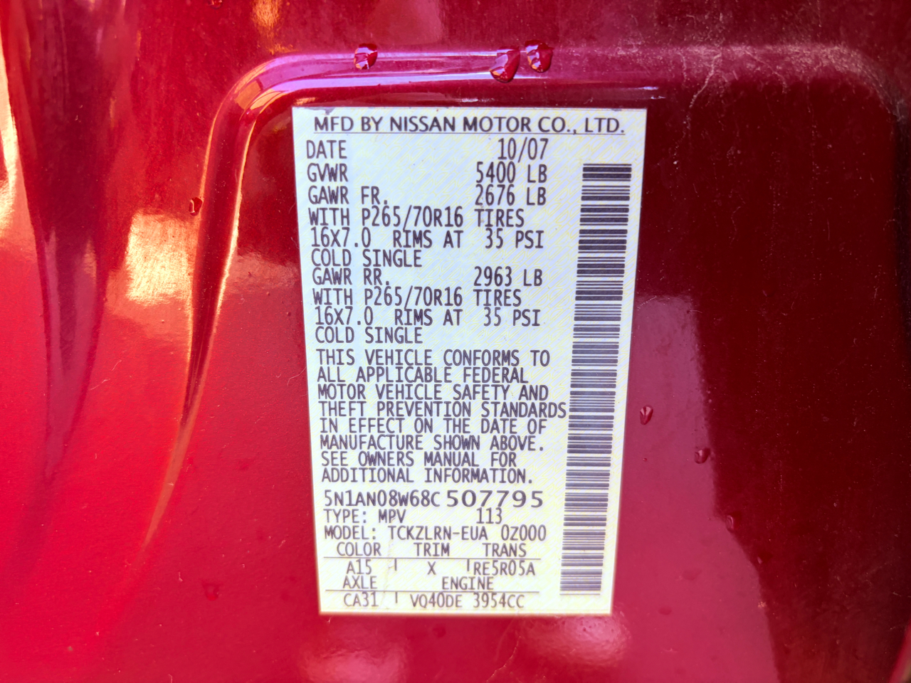 Nissan Xterra 4WD 4dr Auto S 2008