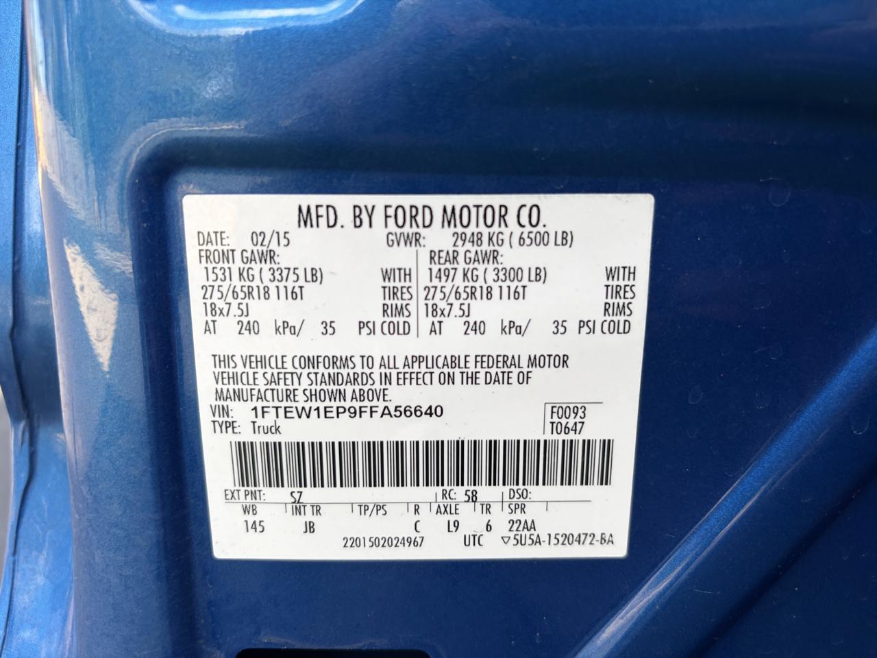 Ford F-150 4WD SuperCrew 145" XLT 2015