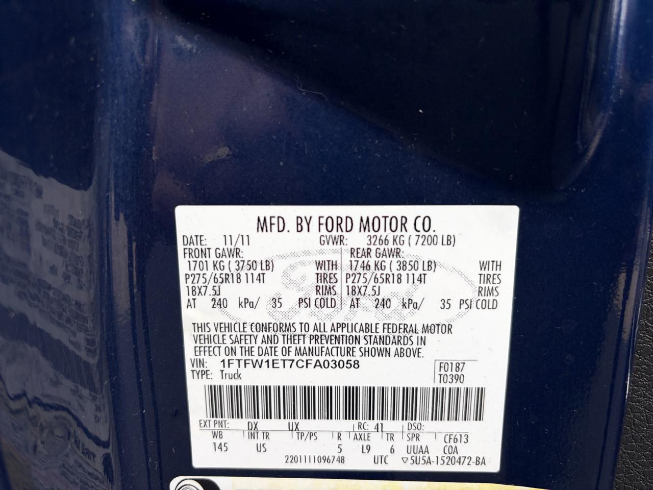 Ford F-150 4WD SuperCrew 145" XLT 2012