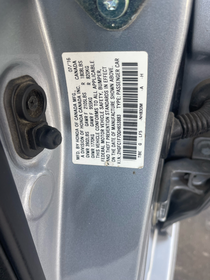 Honda Civic EX-L Sedan CVT 2016