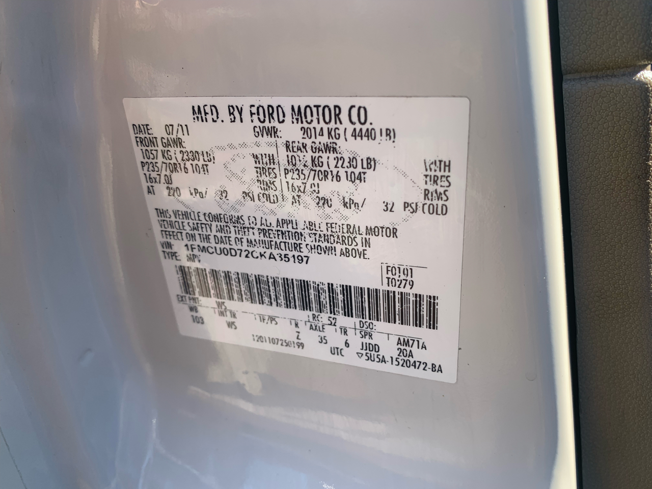 Ford Escape XLT FWD 2012