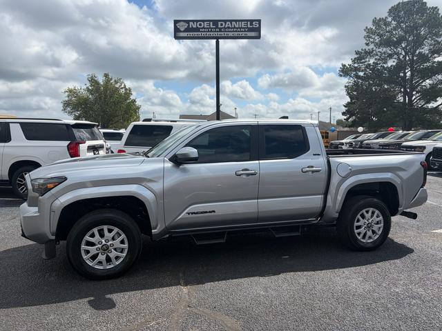 Silver 2025 Toyota Tacoma SR5 Double Cab 4WD Pickup Truck Four-Wheel Drive Automatic