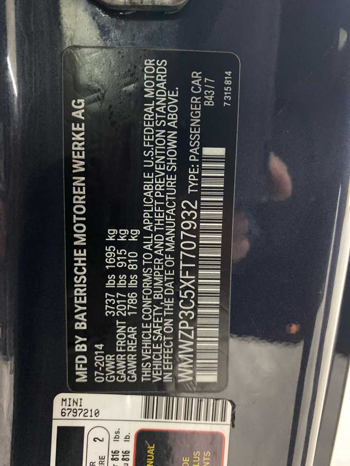 MINI Cooper Convertible 2dr S 2015