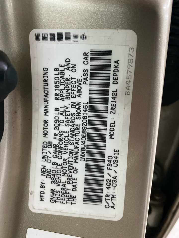 Toyota Corolla LE 2009