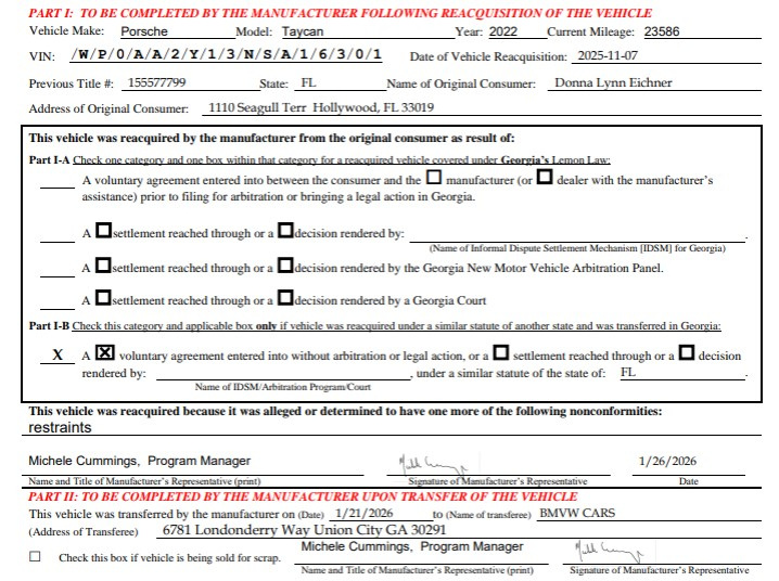 Porsche Taycan RWD 2022