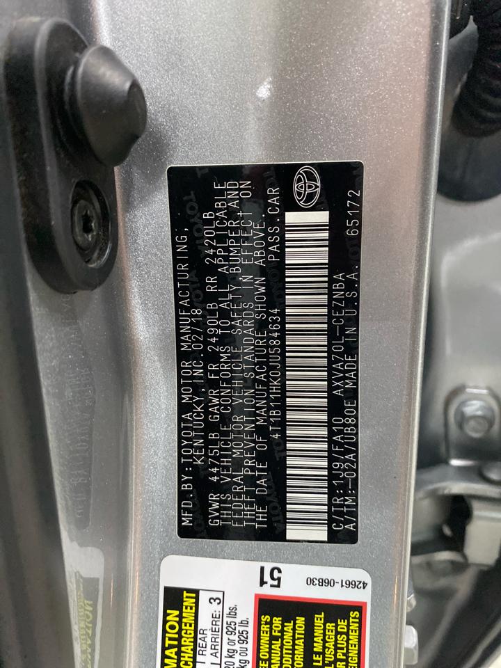 Toyota Camry LE 2018