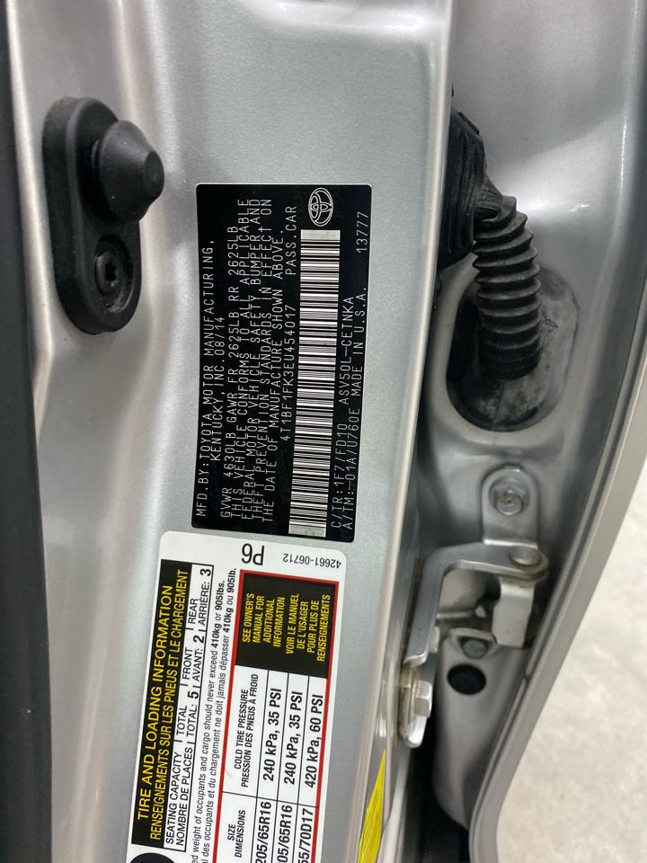 Toyota Camry LE 2014