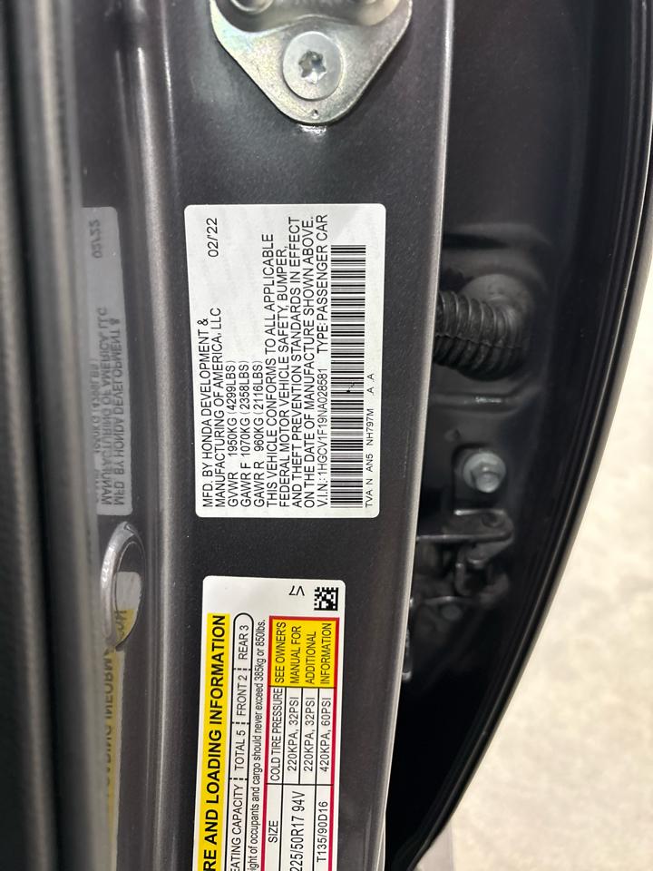 Honda Accord Sedan LX 1.5T CVT 2022