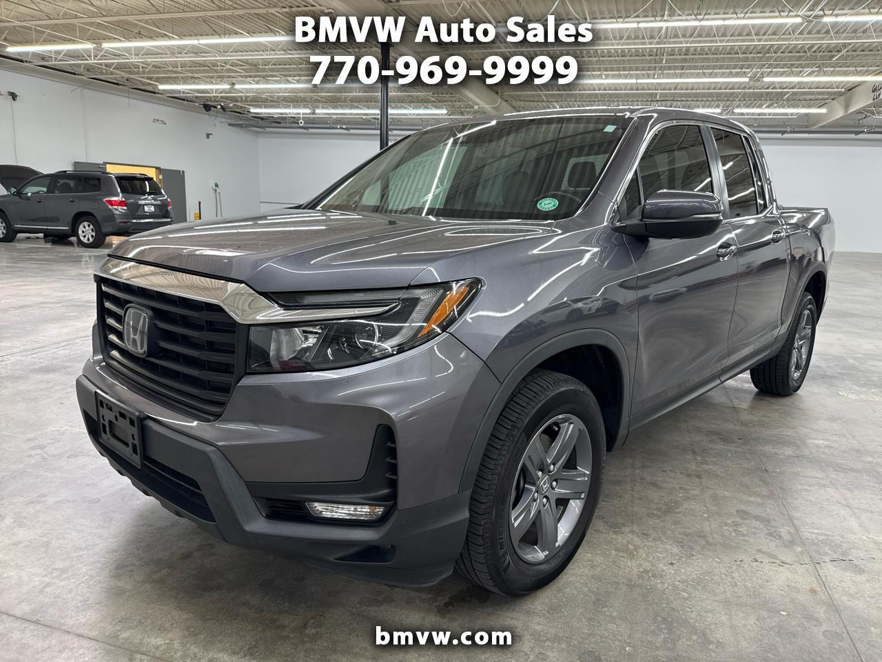 Gray 2022 Honda Ridgeline Pickup Truck All-Wheel Drive Automatic