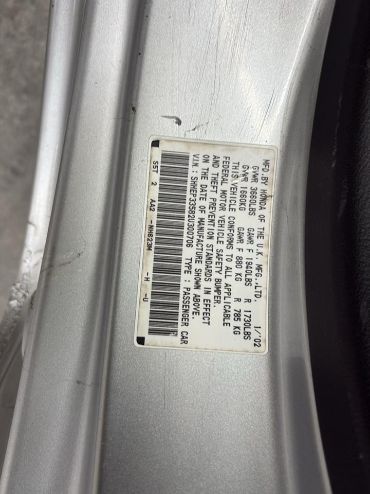 Honda Civic 3dr HB Si Manual 2002