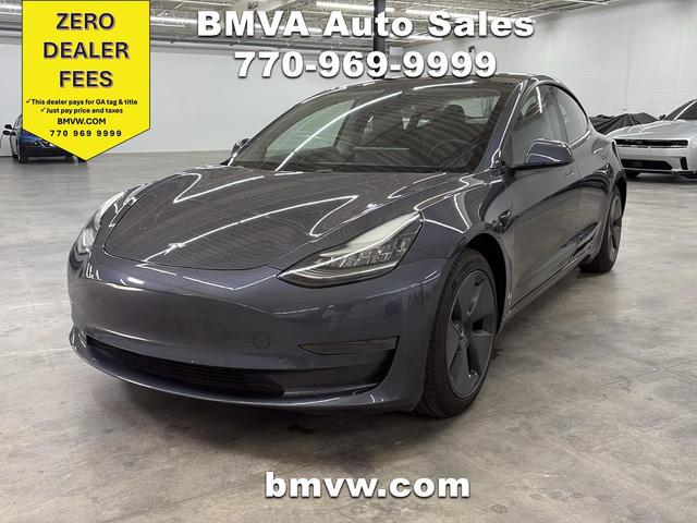 Blue 2021 Tesla Model 3 Sedan Rear-Wheel Drive