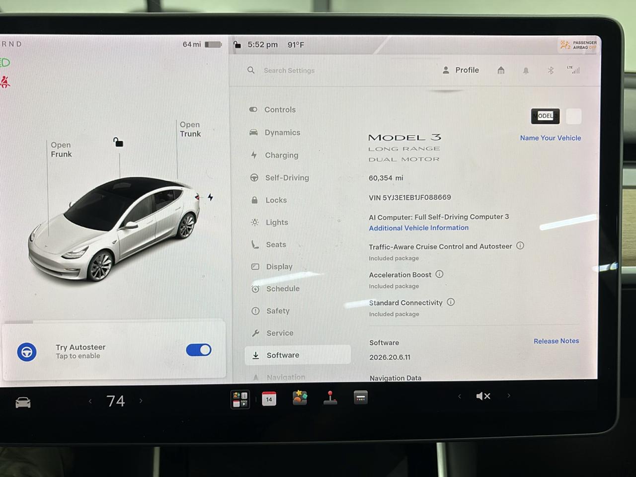Tesla Model 3 Long Range Battery AWD 2018
