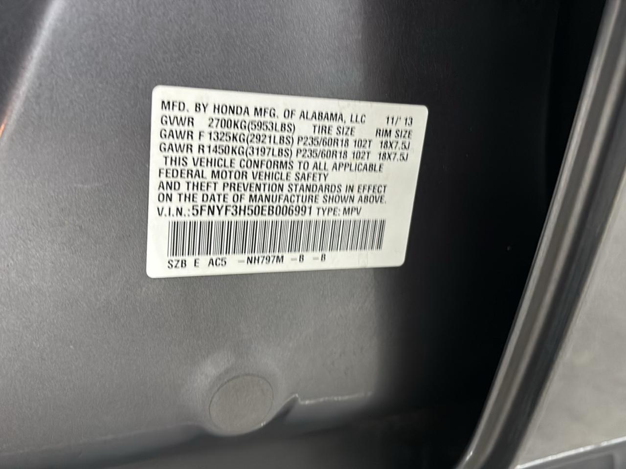Honda Pilot 2WD 4dr EX-L 2014