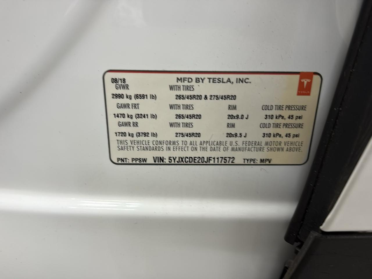 Tesla Model X 75D AWD 2018