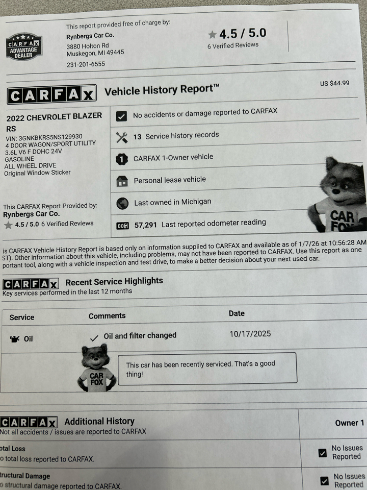 Chevrolet Blazer RS AWD 2022