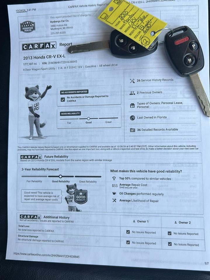 Honda CR-V AWD 5dr EX-L 2013