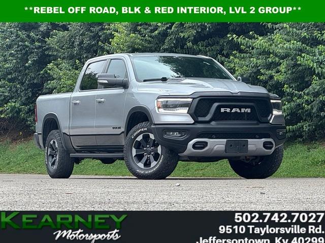 Silver 2019 RAM 1500 Rebel Crew Cab 4WD Pickup Truck Four-Wheel Drive 8-Speed Automatic