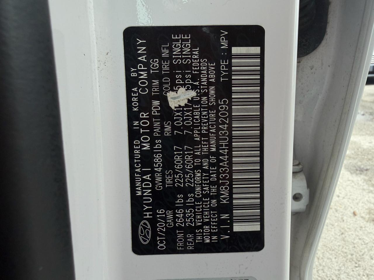 Hyundai Tucson SE FWD 2017