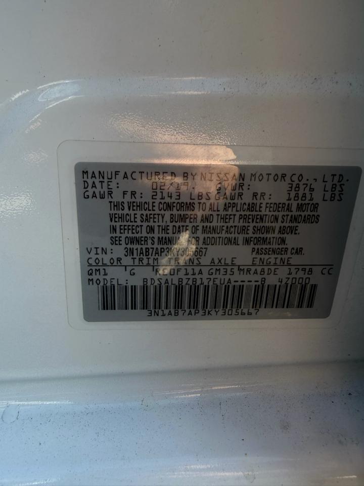 Nissan Sentra S CVT 2019