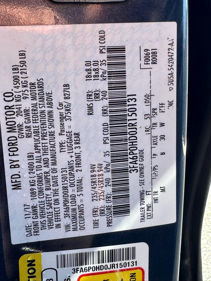 Ford Fusion SE FWD 2018