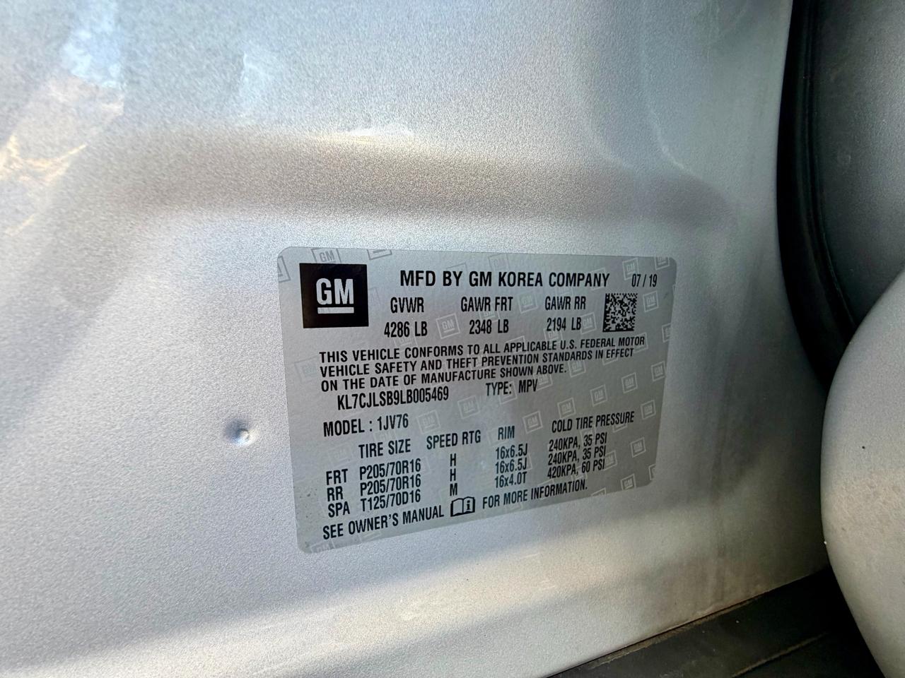 Chevrolet Trax FWD 4dr LT 2020