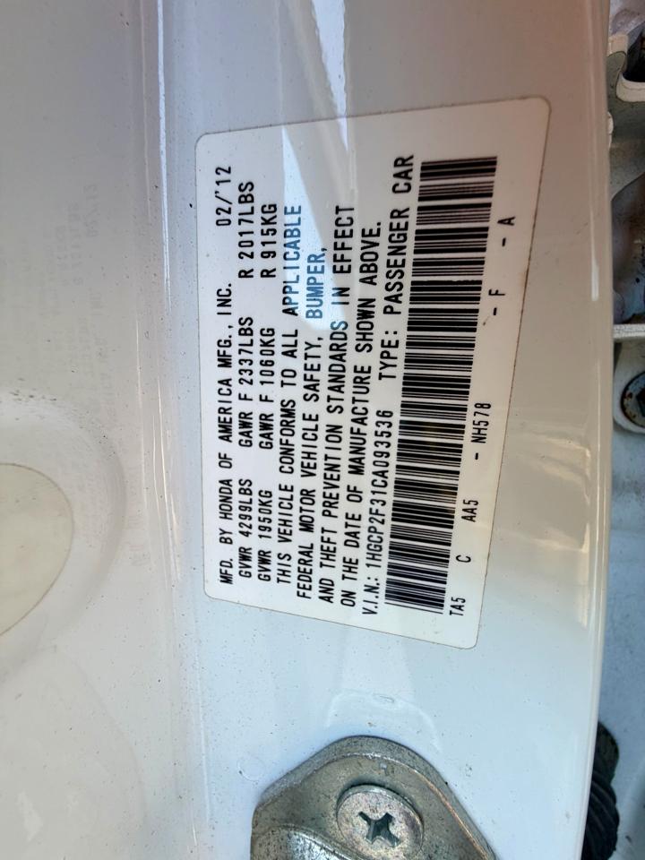 Honda Accord Sdn 4dr I4 Auto LX 2012