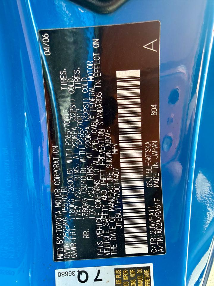 Toyota FJ Cruiser 4WD 4dr Manual (Natl) 2007