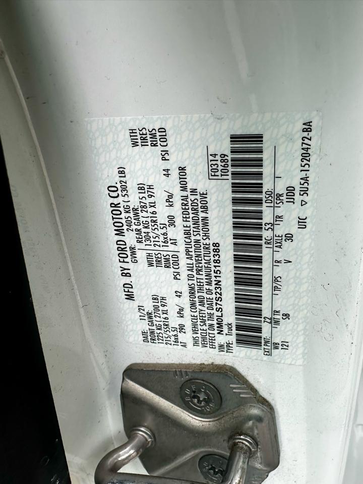 Ford Transit Connect Van XL LWB w/Rear Symmetrical Doors 2022