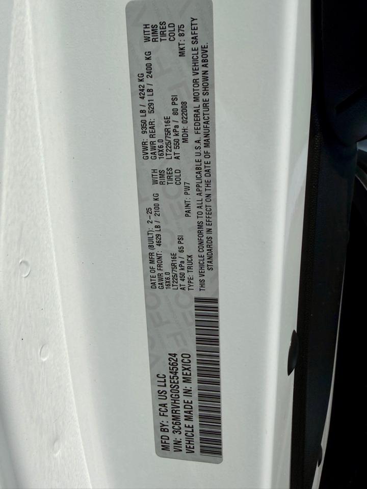 RAM ProMaster Cargo Van Tradesman 3500 High Roof 159" WB w/Pass Seat 2025