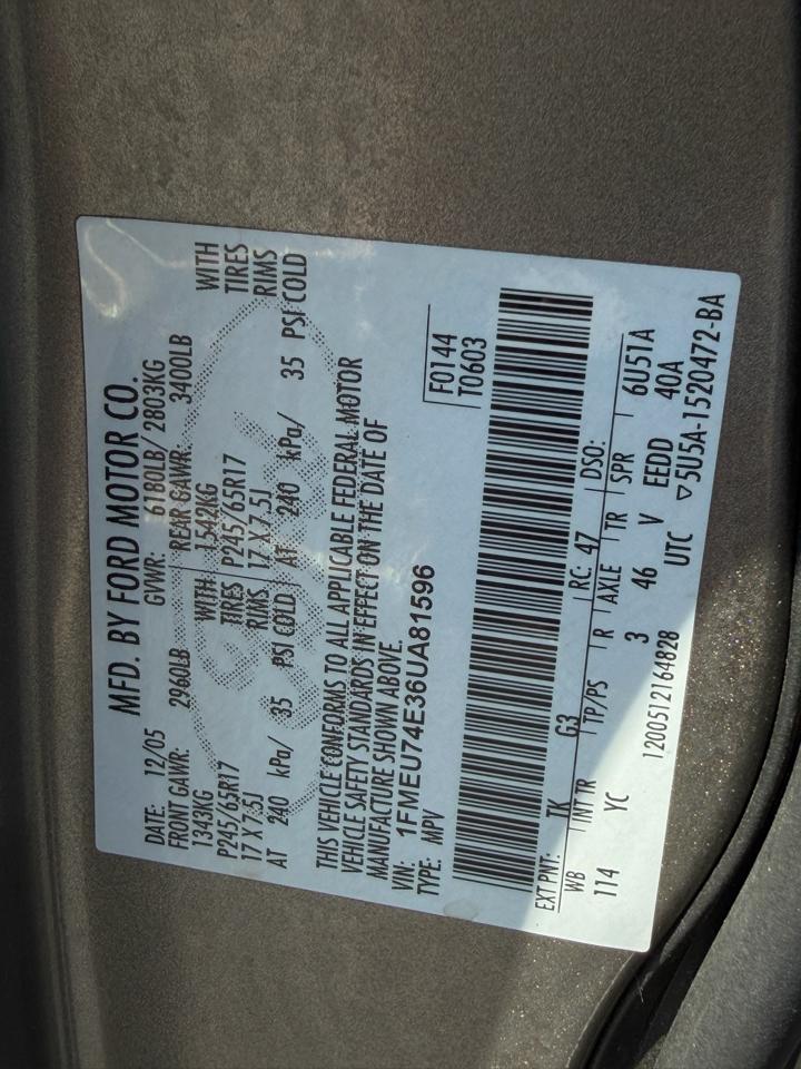 Ford Explorer 4dr 114" WB 4.0L Eddie Bauer 4WD 2006