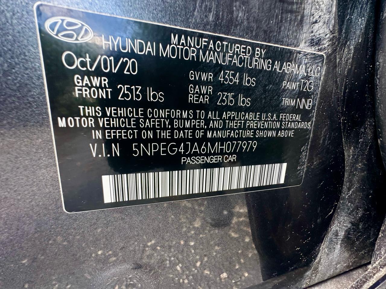 Hyundai Sonata SE 2.5L 2021