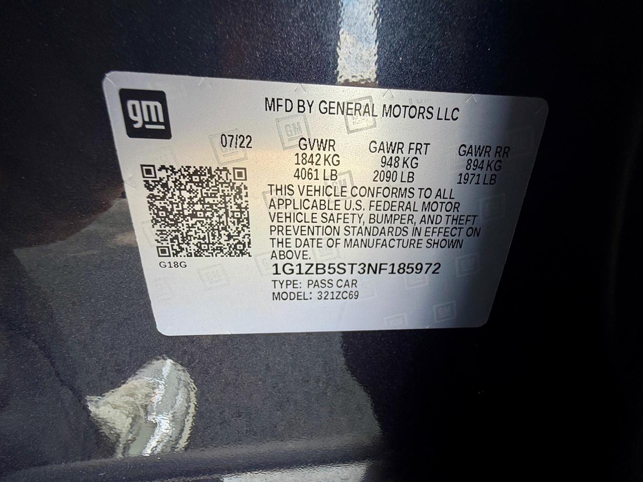Chevrolet Malibu 4dr Sdn LS w/1LS 2022