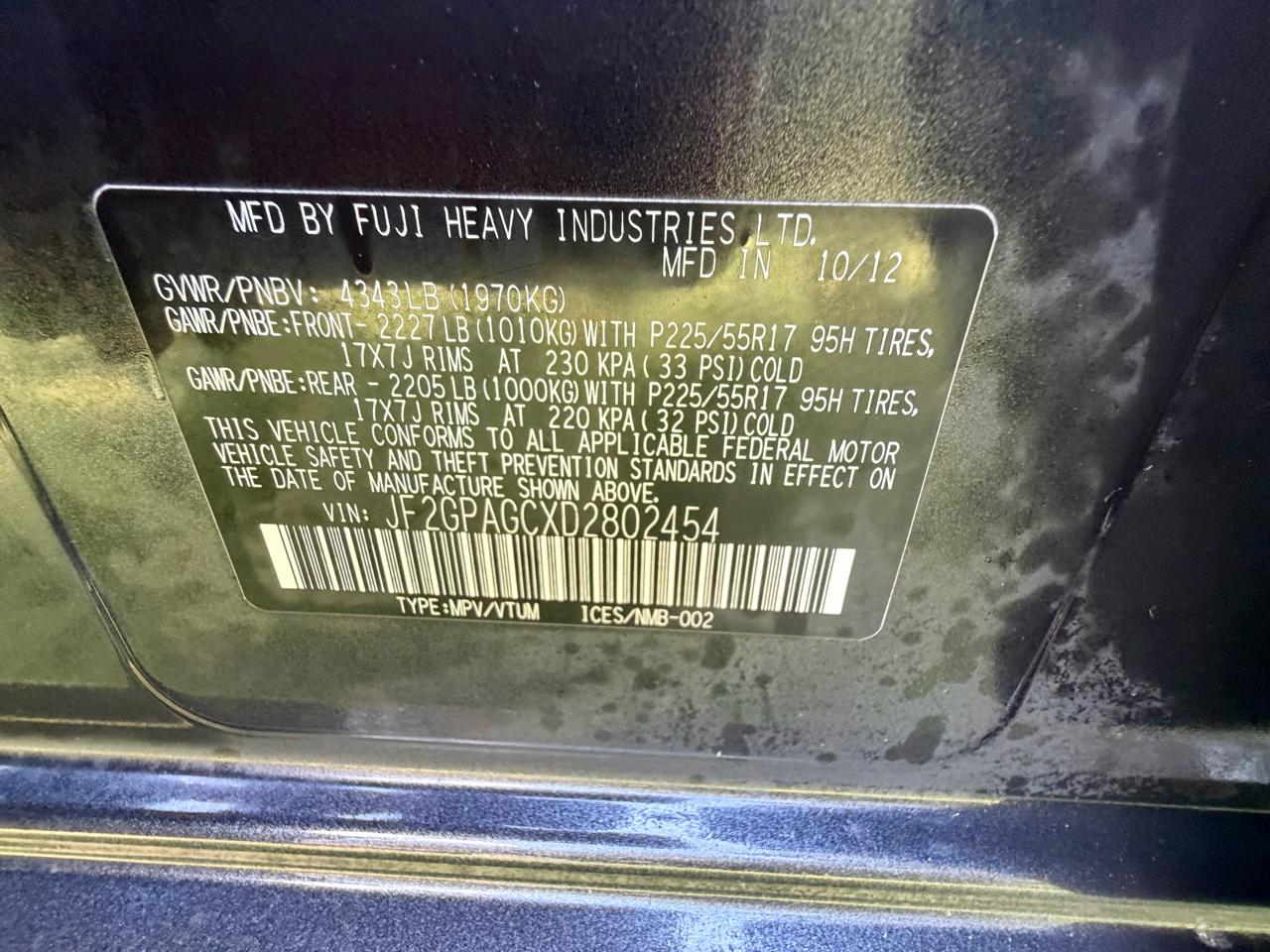 Subaru XV Crosstrek 5dr Auto 2.0i Limited 2013