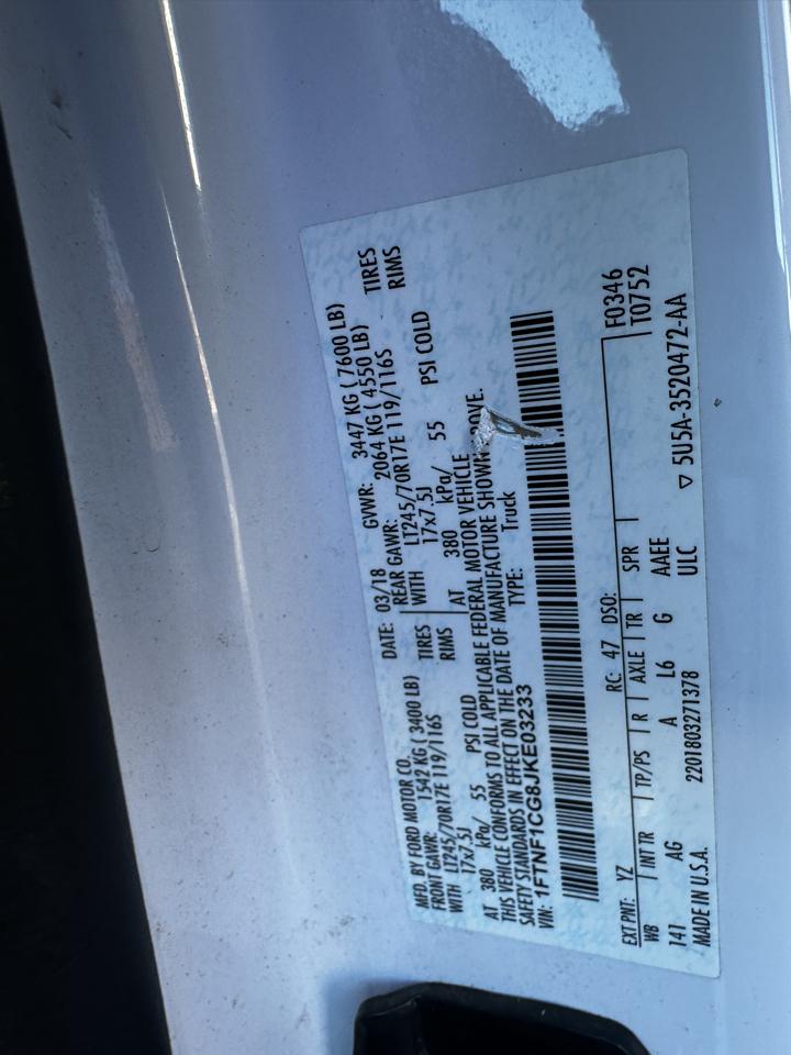 Ford F-150 2WD Reg Cab 141" XL 2018