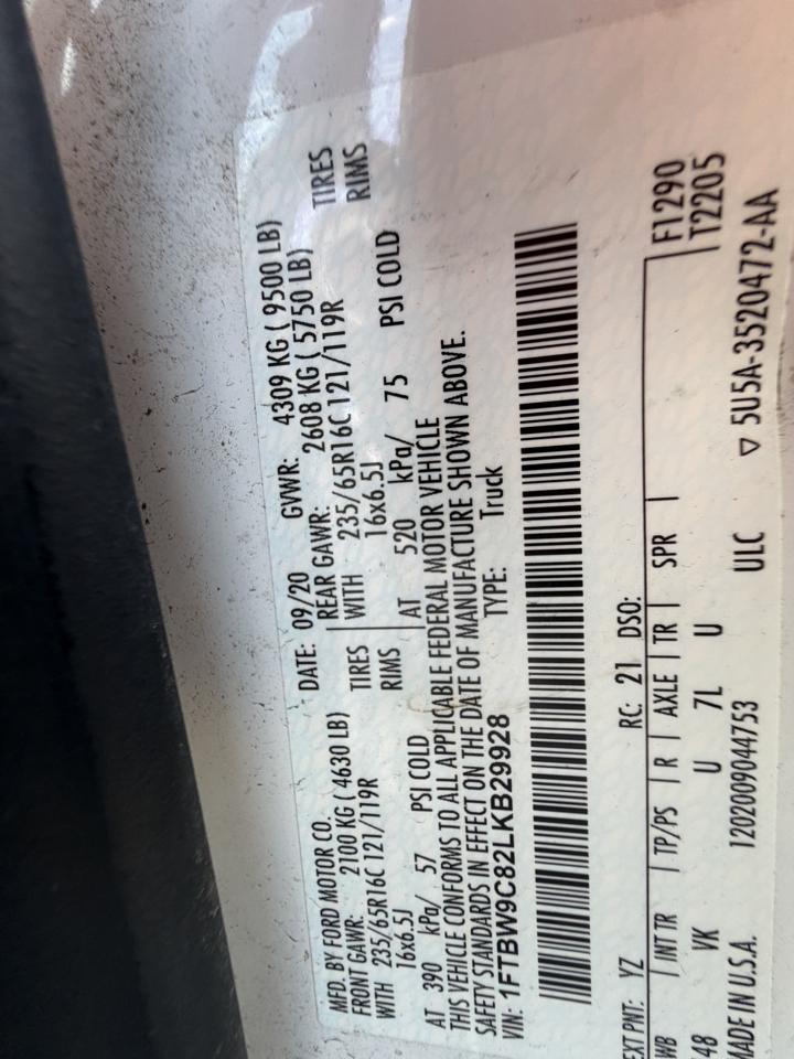 Ford Transit Cargo Van T-350 130" Med Rf 9500 GVWR RWD 2020