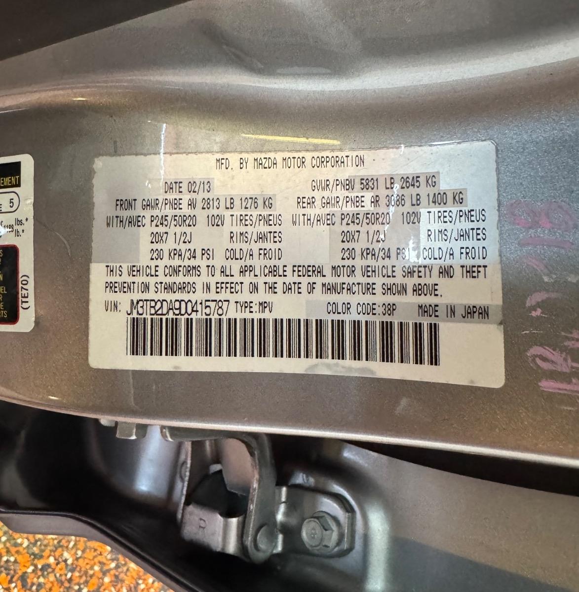 Mazda CX-9 FWD 4dr Grand Touring 2013