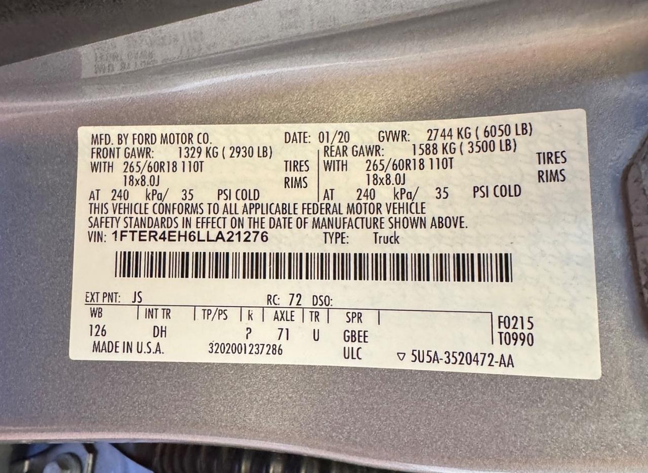 Ford Ranger XL 2WD SuperCrew 5' Box 2020