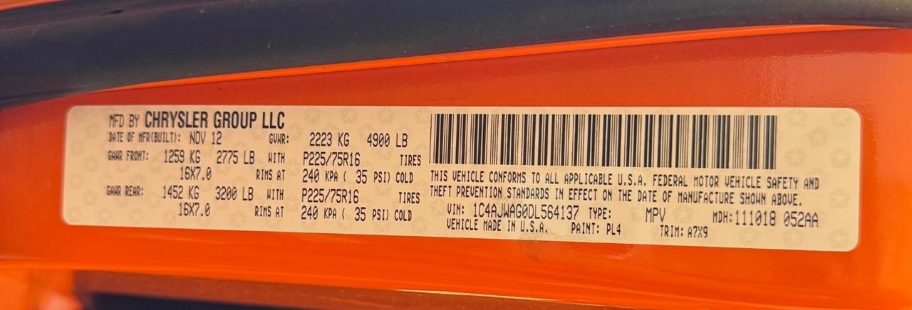 Jeep Wrangler 4WD 2dr Sport 2013