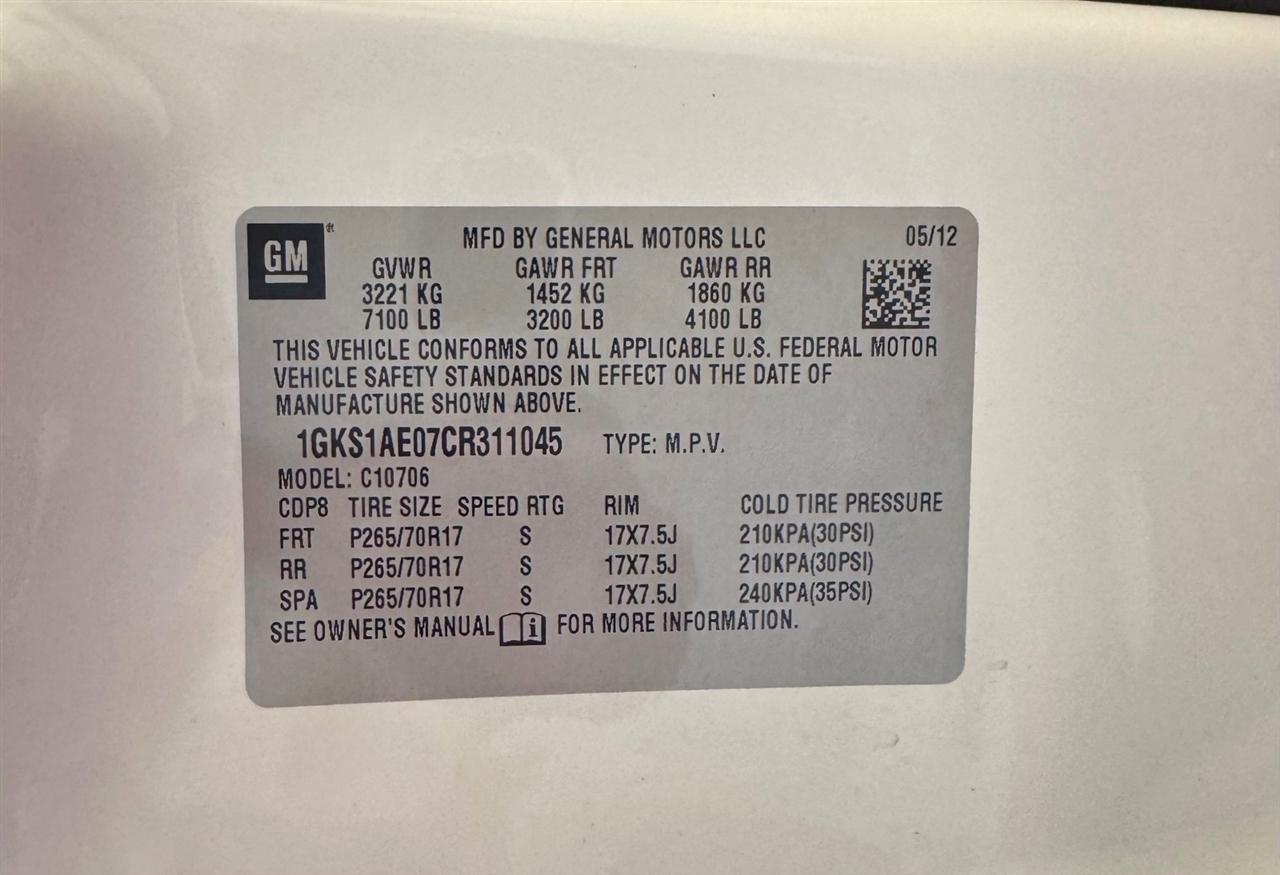 GMC Yukon 2WD 4dr 1500 SLE 2012