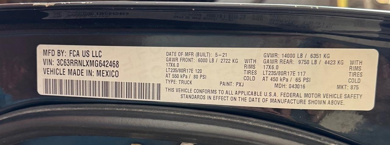 RAM 3500 Longhorn 4x4 Mega Cab 6'4" Box 2021