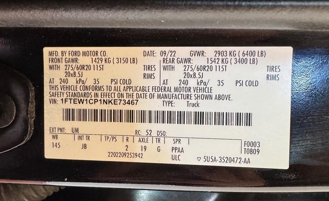 Ford F-150 Lariat 2WD SuperCrew 5.5' Box 2022