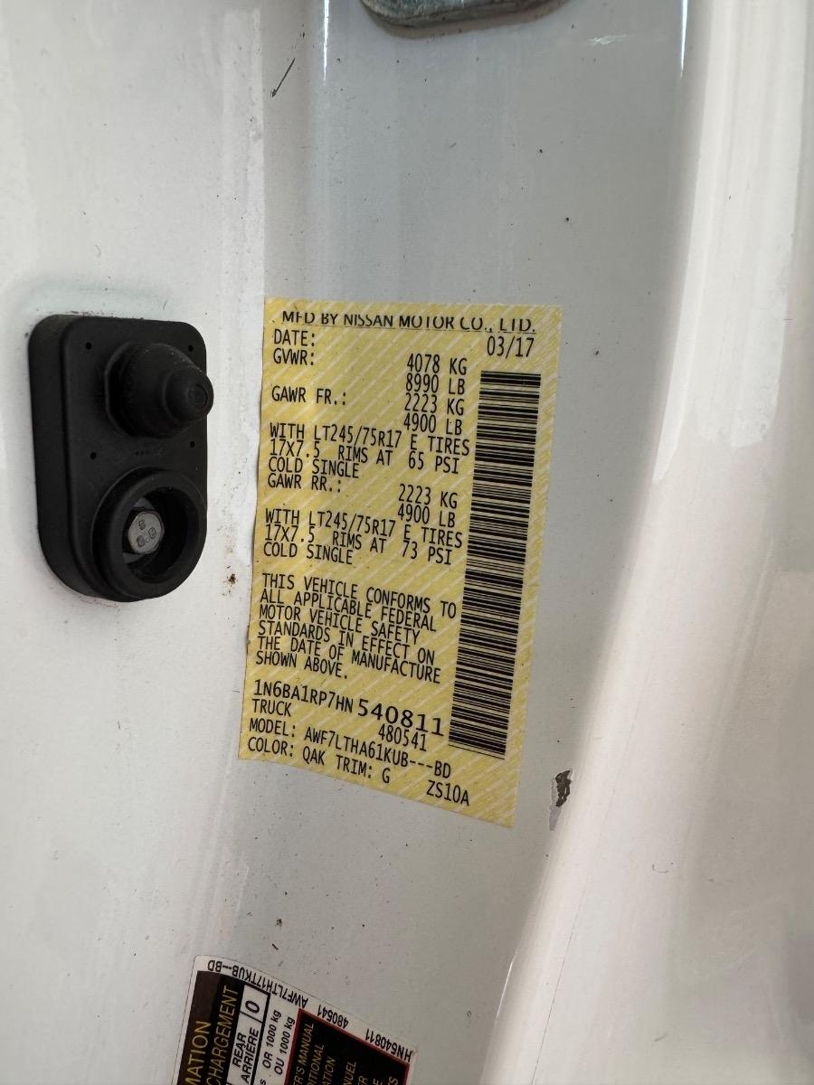 Nissan Titan XD 4x4 Diesel Single Cab SV 2017