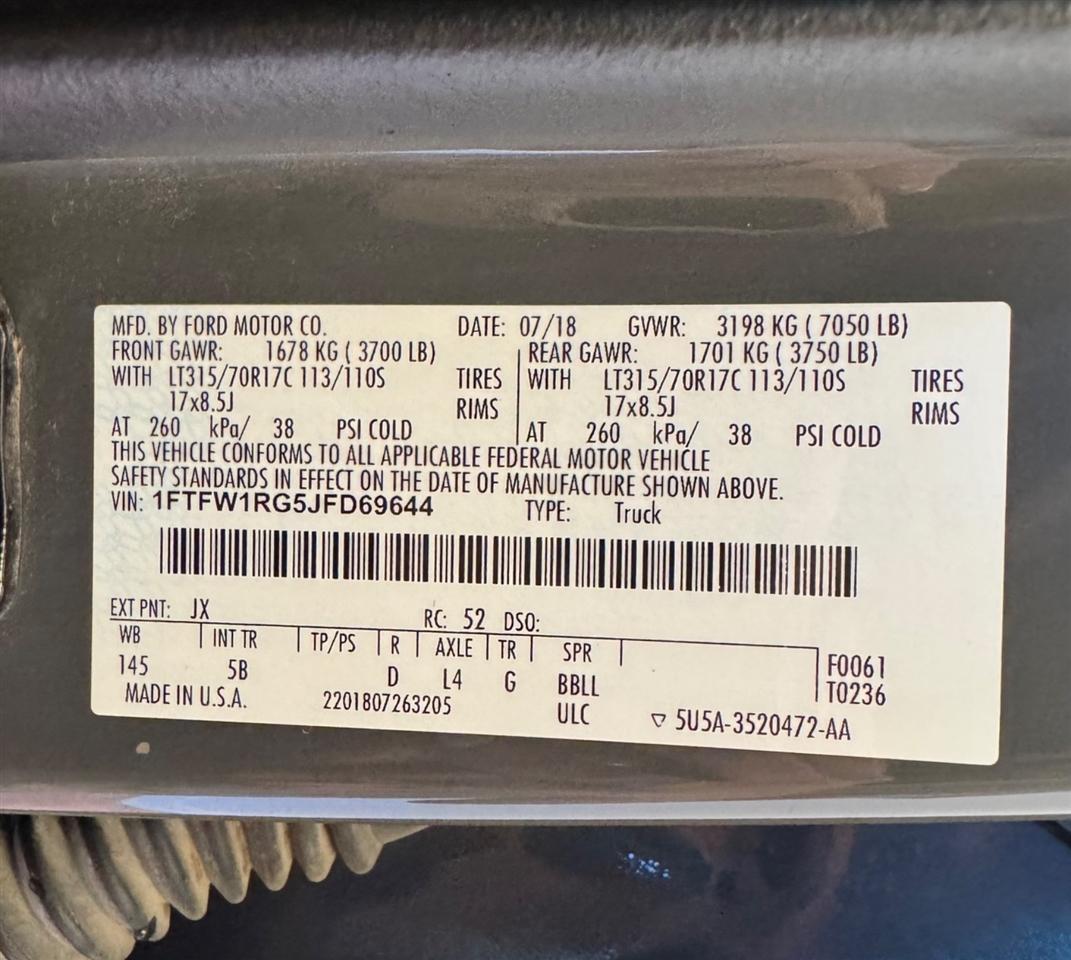 Ford F-150 Raptor 4WD SuperCrew 5.5' Box 2018