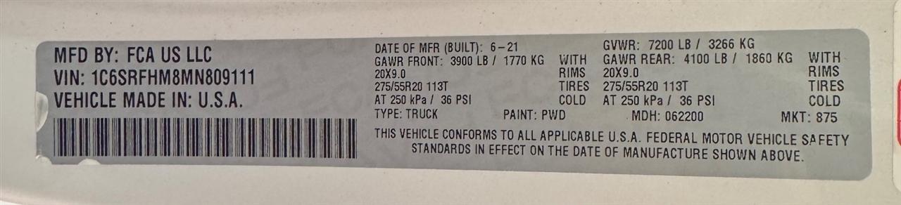 RAM 1500 Limited 4x4 Crew Cab 5'7" Box 2021