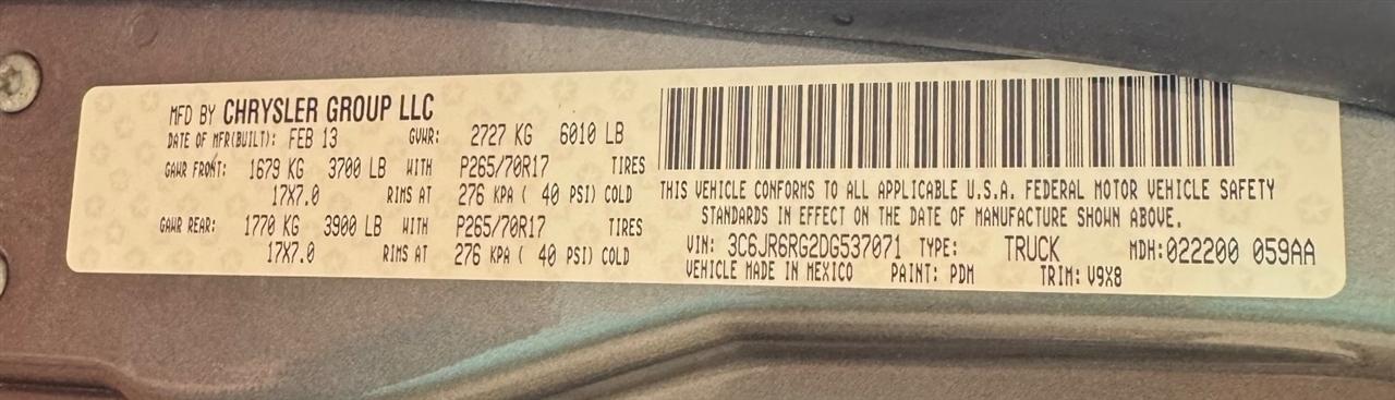 RAM 1500 2WD Reg Cab 120.5" HFE 2013