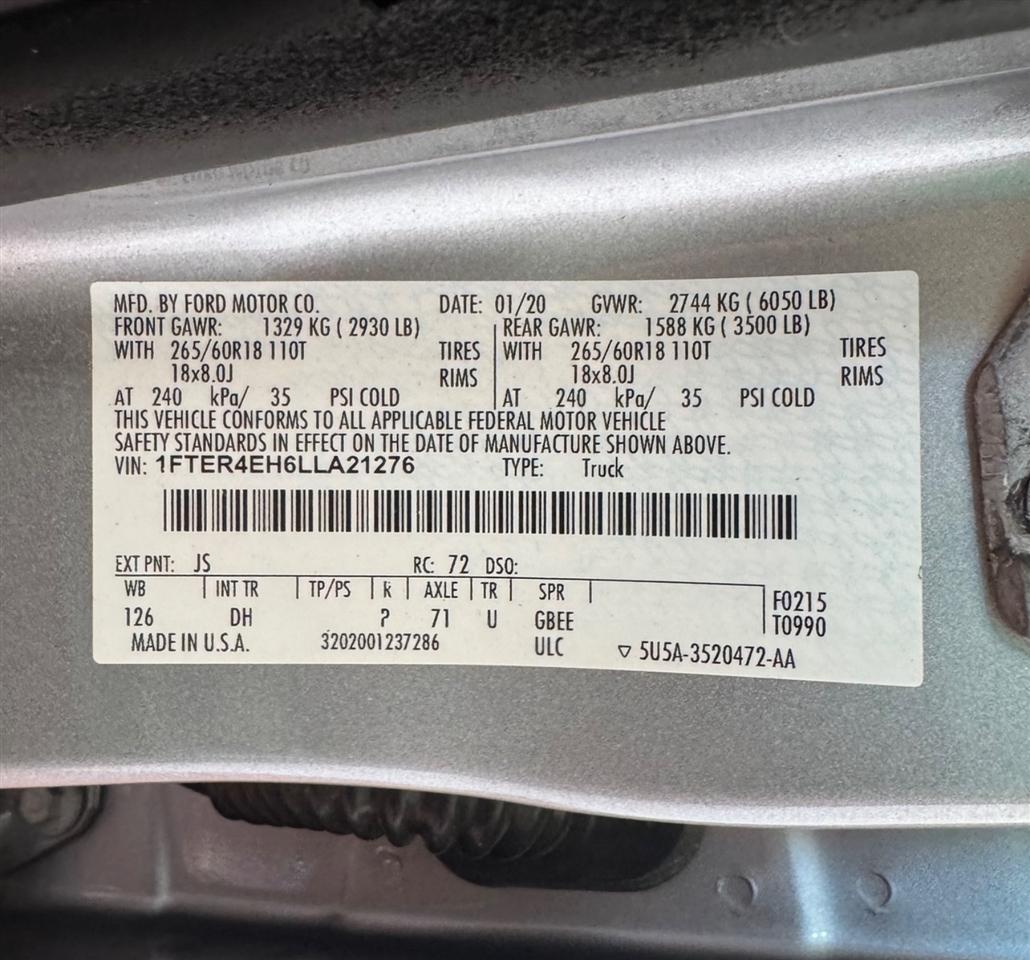 Ford Ranger Lariat SuperCrew 2WD 2020