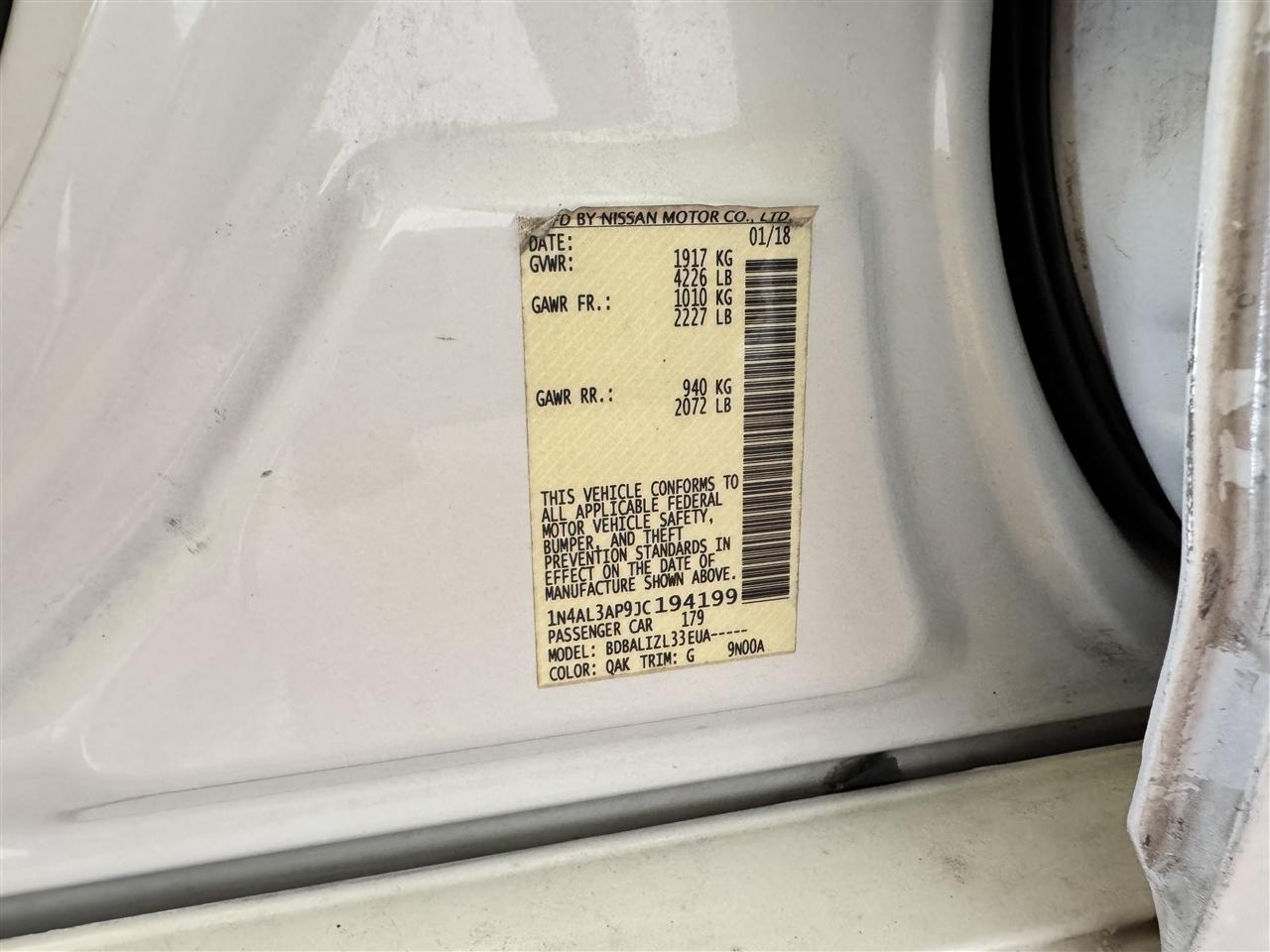 Nissan Altima 2.5 SV Sedan 2018