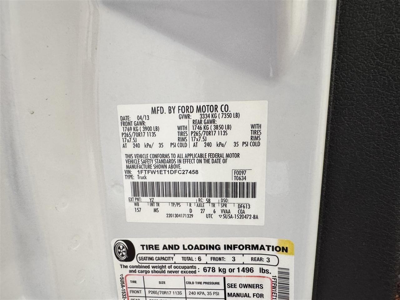 Ford F-150 4WD SuperCrew 145" XL 2013