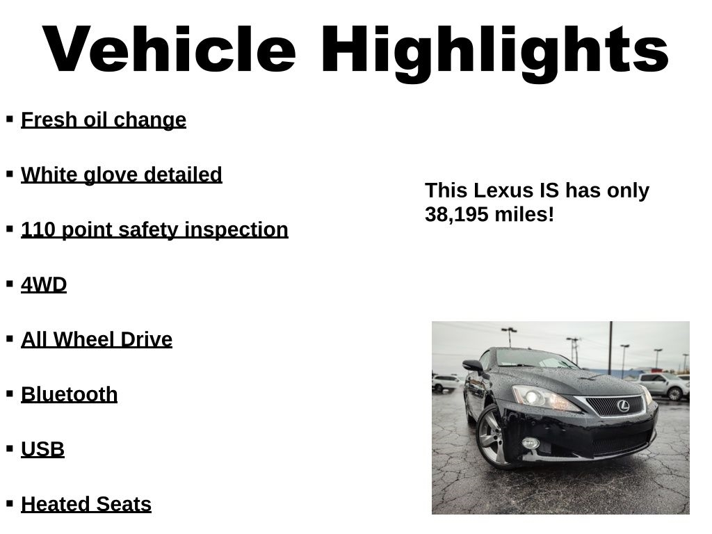 Lexus IS 250C 2dr Conv 2010 Lexus IS 250C 2dr Conv 2010