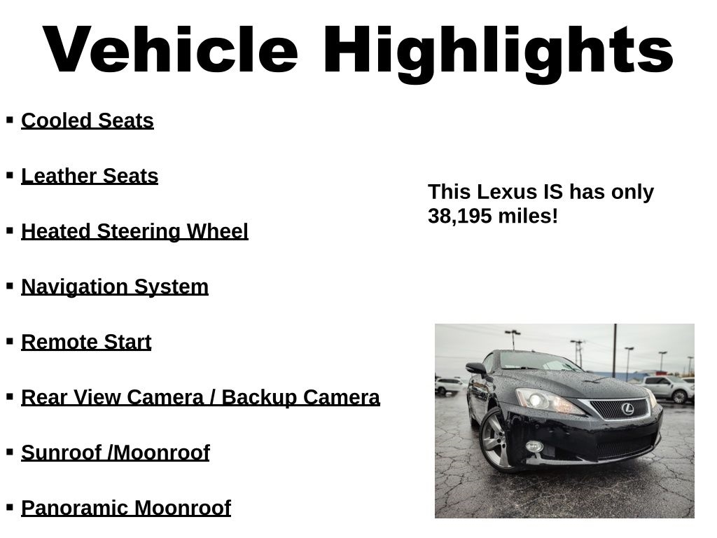 Lexus IS 250C 2dr Conv 2010 Lexus IS 250C 2dr Conv 2010